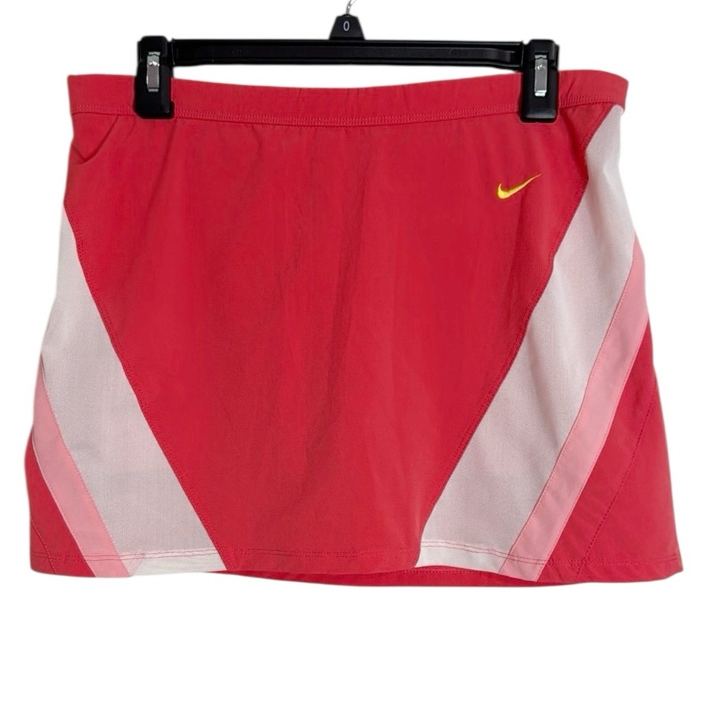 Nike Dri-Fit Orange Coral Pink White Athletic tennis golf Skort